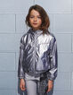 Blouson réversible argent et rose pâle fille-2