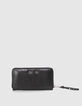 Cartera mujer 1440 Compagnon de cuero repujado negro para mujer-1