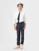 Boys’ navy knit trousers-1