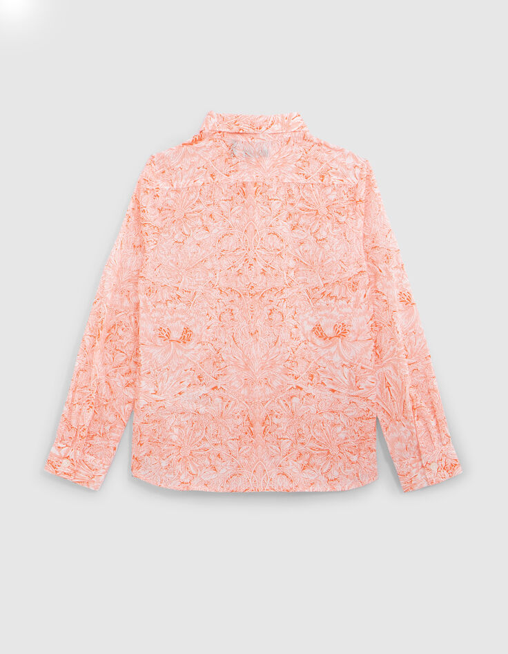 Oranje overhemd Liberty® stof plantenmotief jongens-3