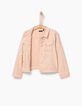 Veste en jean rose poudré brodée fille-6