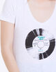 Camiseta de algodón blanco visual vinilo mujer-4