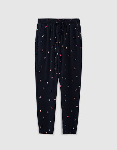 Pantalon jogger crêpe recyclé imprimé tête de mort femme - IKKS