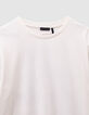 Camiseta blanca algodón coche espalda niño-2