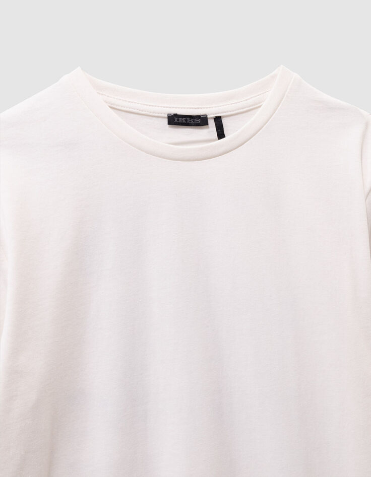 Wit T-shirt biokatoen met auto achter jongens-2 Wit T-shirt biokatoen met auto achter jongens-2