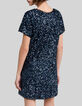 Women's reversible sequin-embroidered blue dress-5