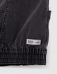 Ärmellose Mädchen-Jeansjacke in verwaschenem Schwarz-7