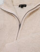 Chaqueta de punto con cremallera en color crudo para ni&ntilde;a-3