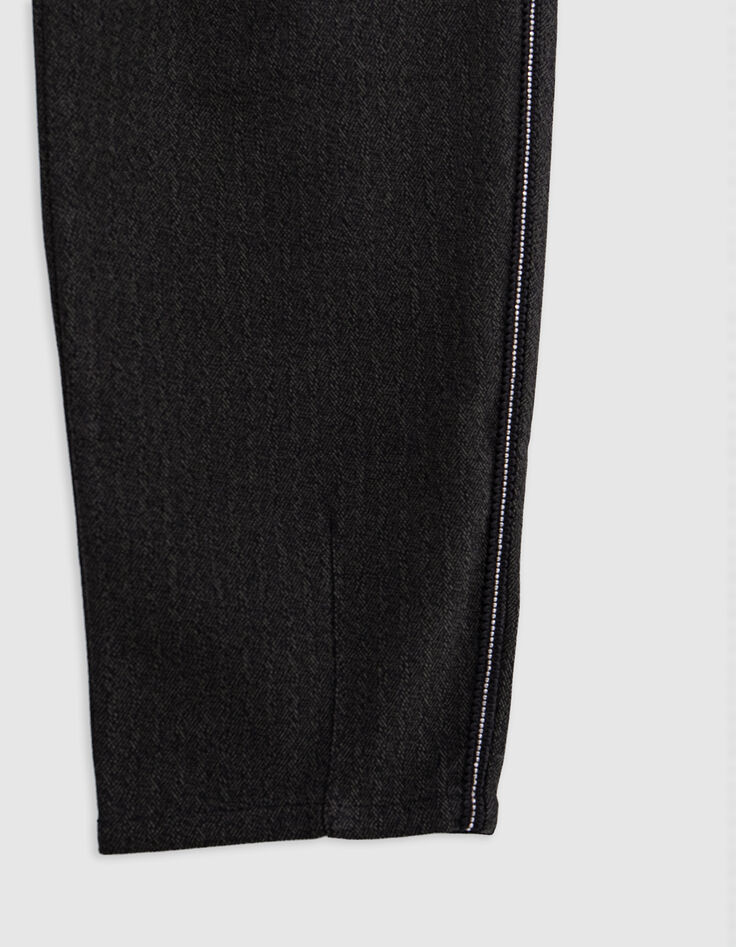Girl's black faux-uni jewel-ribbon pants-4