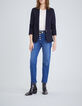 Marineblauer Damenblazer mit goldfarbenen Tennisstreifen-5
