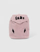 Sac à dos rose poudré bouclette brodé éclairs bébé fille-1