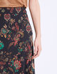 Floral print voile long ruffled skirt -5