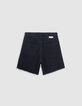Short en jean noir Waterless bords frangés fille-4