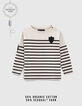 Boys’ ecru sailor top with black stripes and badges-2
