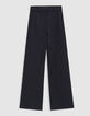 Pantalon de tailleur noir large maille Milano Femme-6