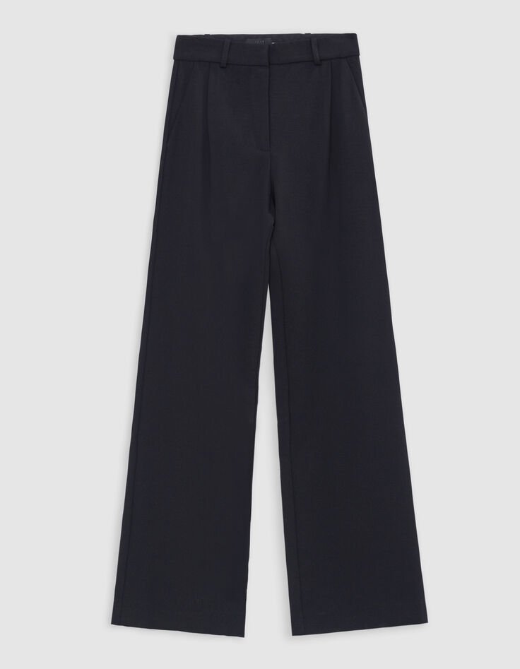 Pantalon de tailleur noir large maille Milano Femme-6