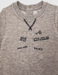Robe-sweat gris chiné moyen ancre reliefée bébé fille-2