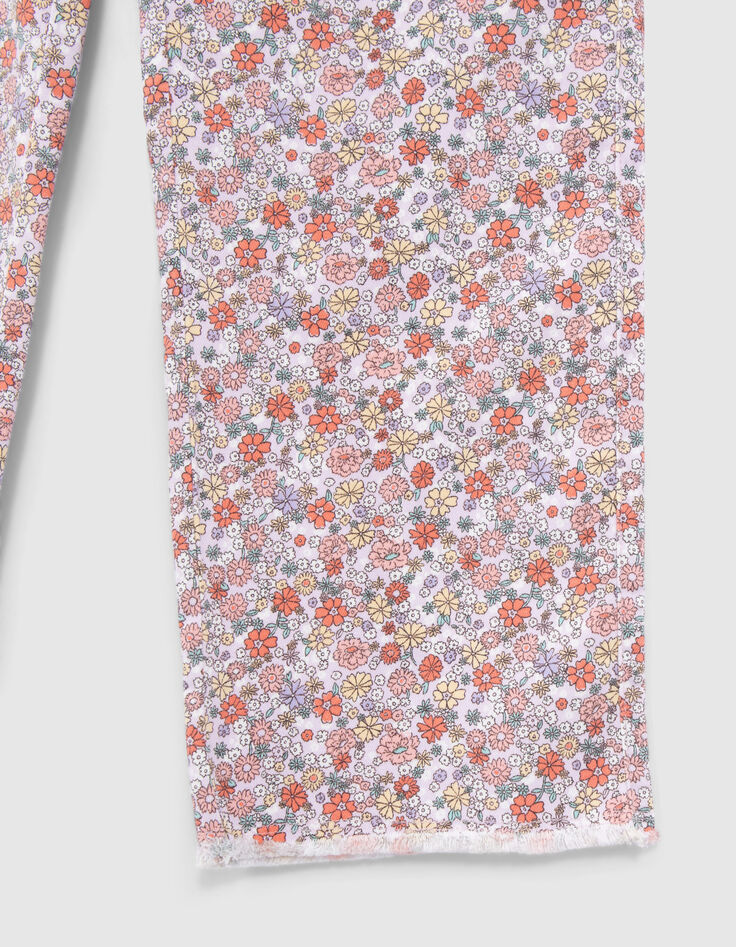 Lila WIDE LEG jeans flower power meisjes-4