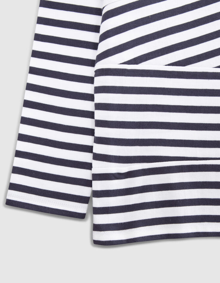 T-shirt marini&egrave;re coton bio d&eacute;coupes et broderie gar&ccedil;on-5
