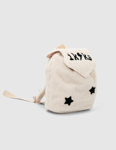 Cremewei&szlig;er Rucksack aus Sherpafleece f&uuml;r Babym&auml;dchen - IKKS