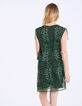 Fitted V-neck leopard print voile dress -4