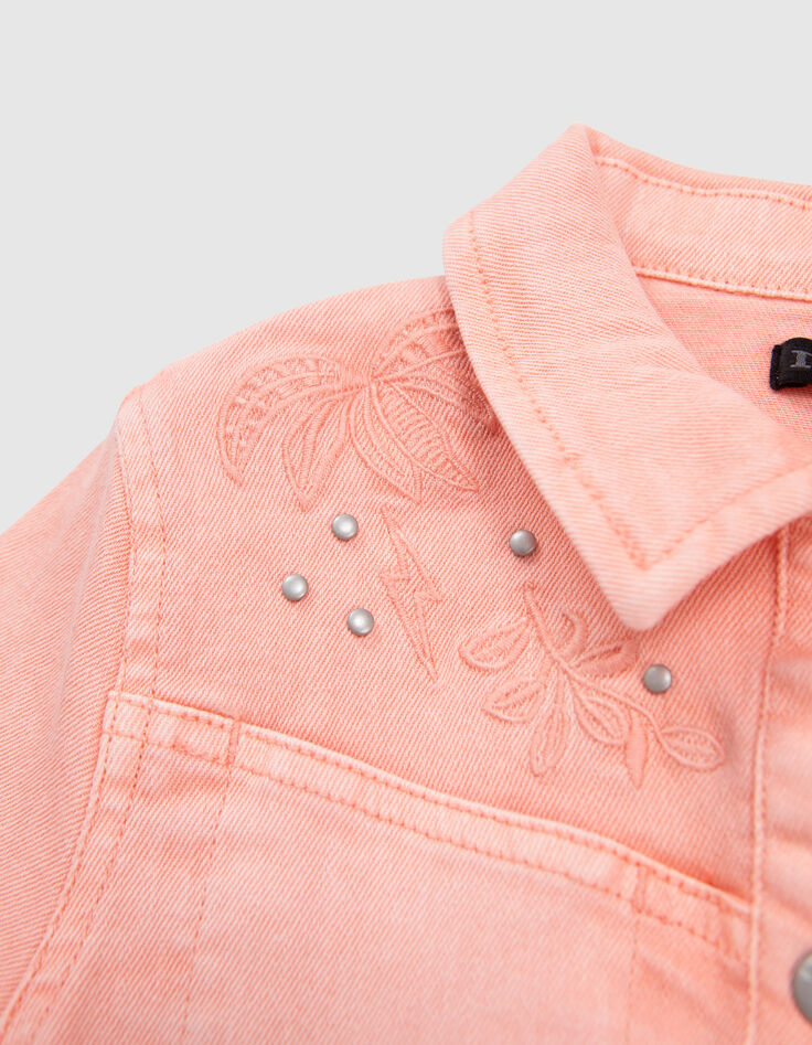 M&auml;dchen-Jeans-Kombishorts, Stickmotive und Nieten, Peach-6