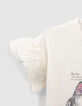 Baby girls' off-white car and embroidery T-shirt-6