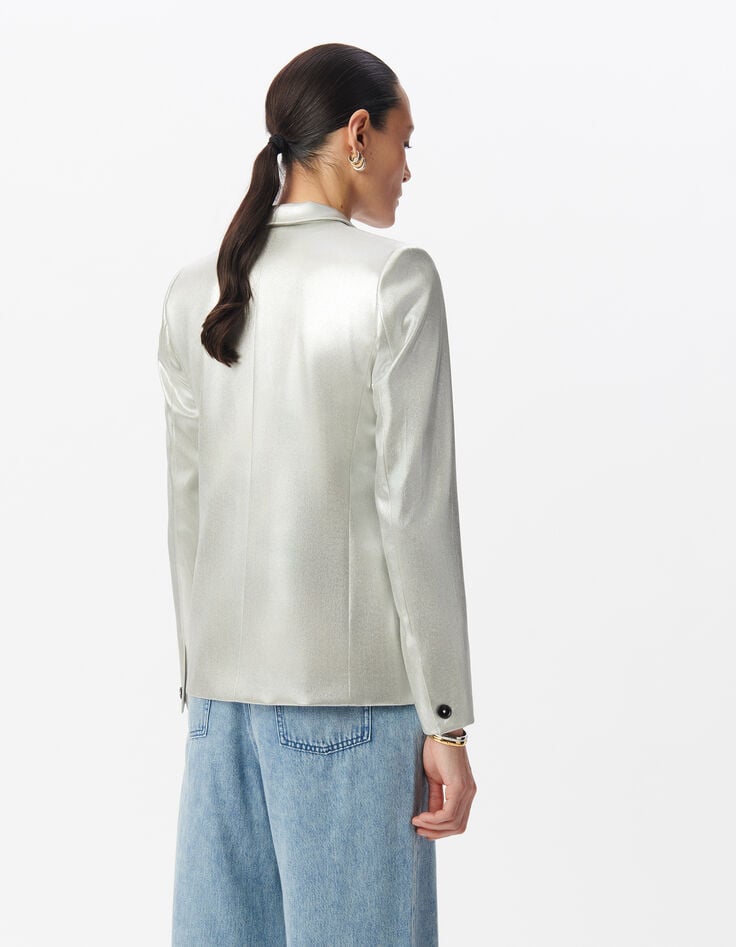 Americana con revestimiento plateado para mujer-4