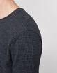 Men’s charcoal grey and black houndstooth T-shirt-5