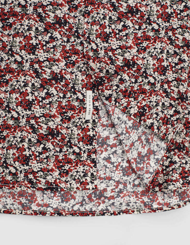 Rotes Herrenhemd im SLIM-Fit mit Blumenprint-3