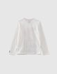 Gebroken wit T-shirt opdruk american footballers jongens -3