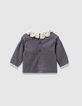 Marine blouse pied-de-poule kanten kraag babymeisjes-3