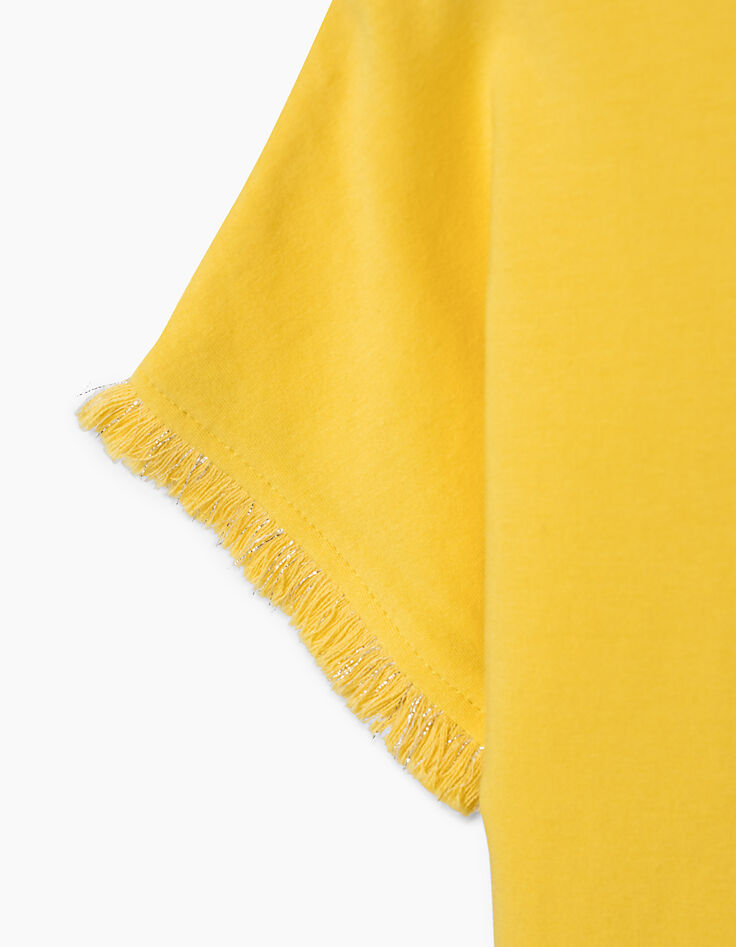Tee-shirt jaune moyen HAPPINESS Festival fille-5