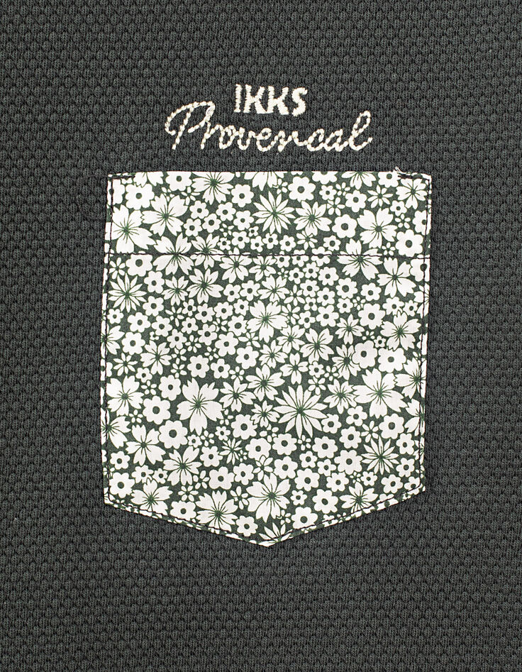 T-shirt lichen à poche fleurie garçon-2