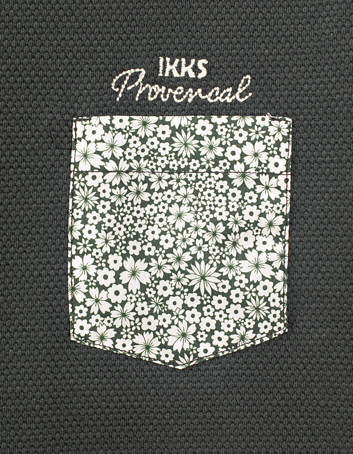 T-shirt lichen à poche fleurie garçon - IKKS