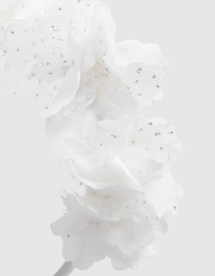 Girls’ white headband with 3D flower decor-4