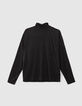 Pure Edition-Top black mesh with batwing sleeves for women-7