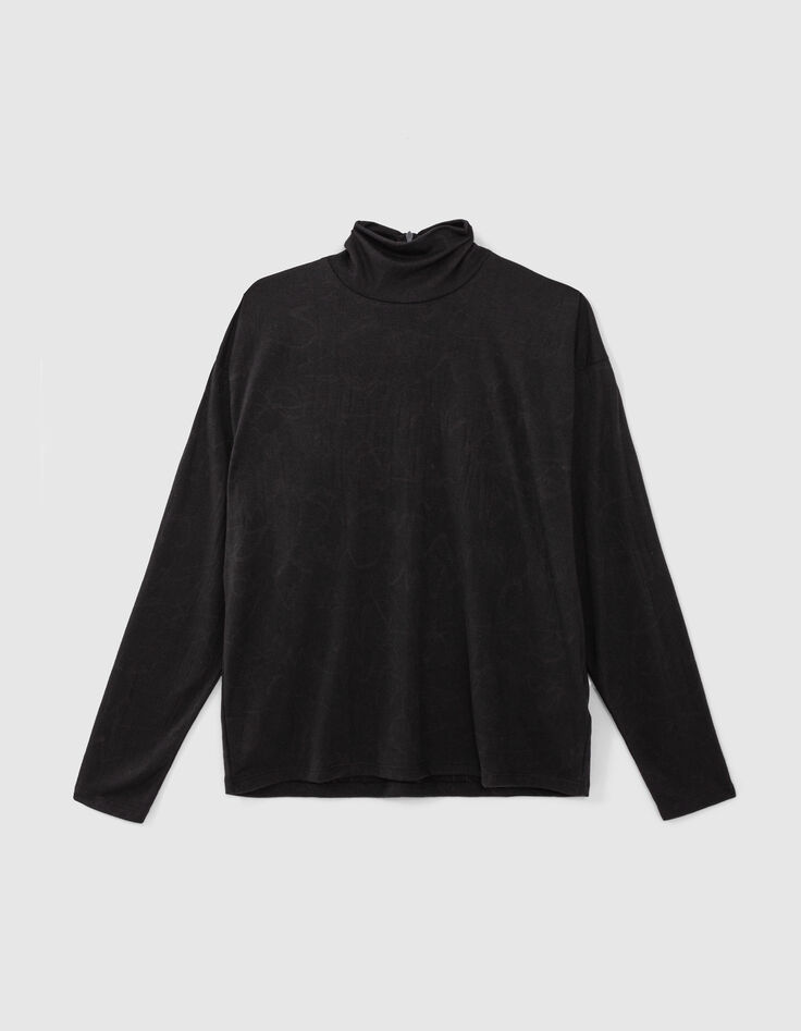 Pure Edition-Top black mesh with batwing sleeves for women-7