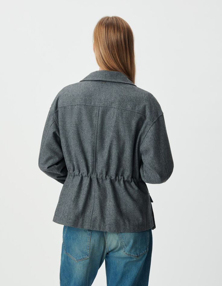Women’s grey flannel overshirt jacket-3