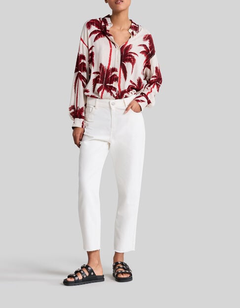 Ecru hemdblouse palmprint Dames - IKKS