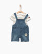 Conjunto camiseta y peto vaquero bebé niño -1