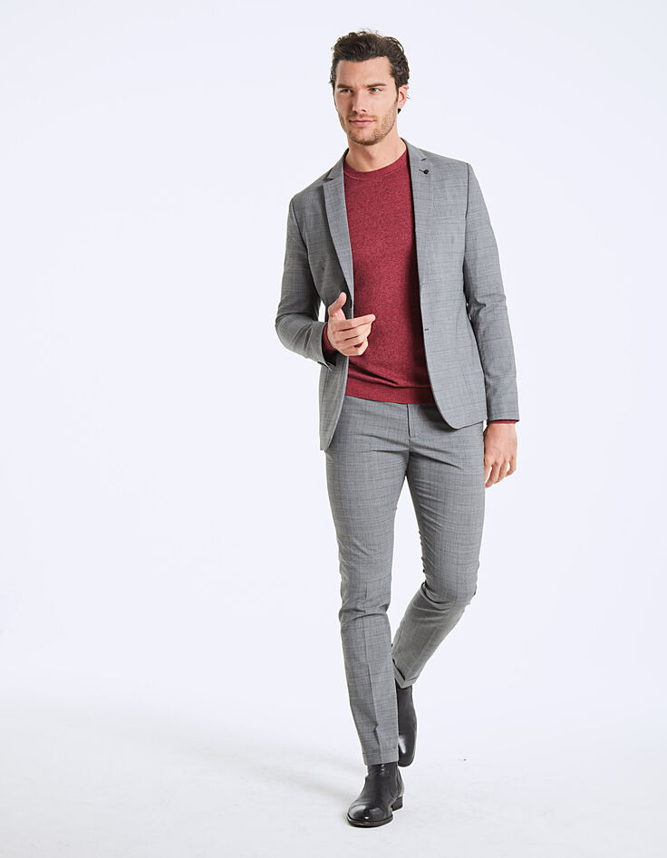 Grauer Herrensakko mit Glencheck-Karomuster Travel Suit-7