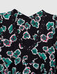 Robe noire imprimé maxi floral à col clouté Femme-2