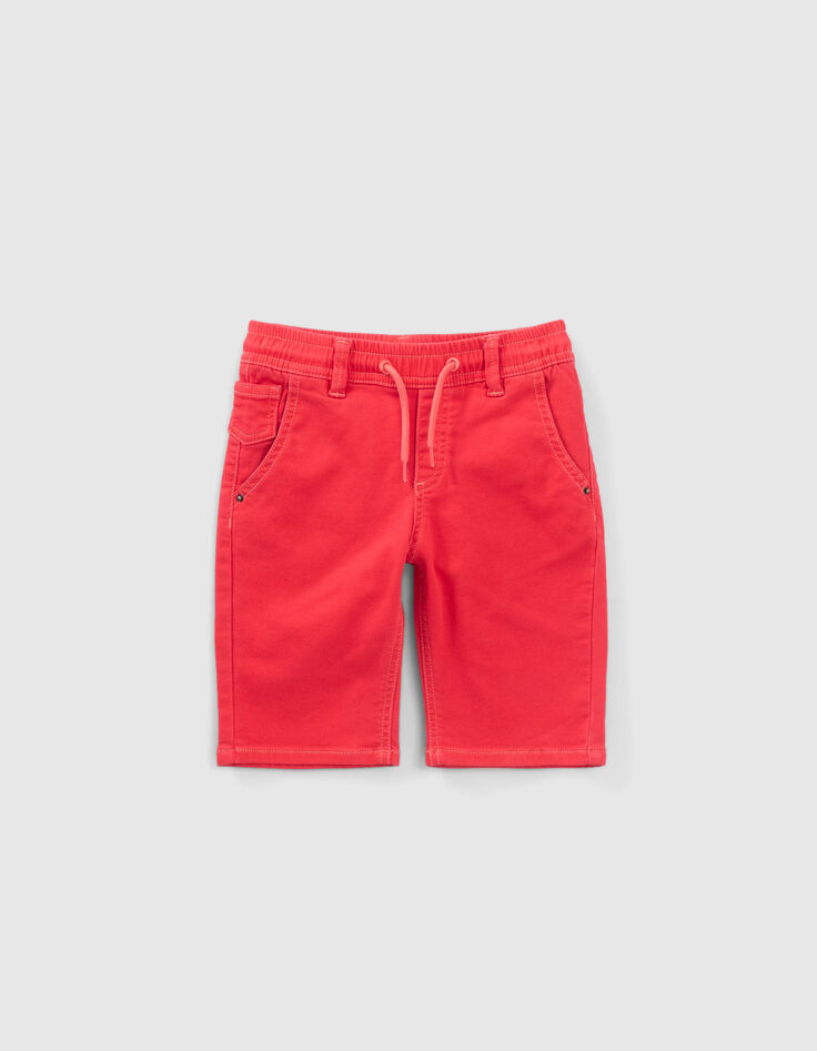Bermudas vaquero rojo cintura elástica niño-1