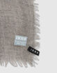 Women’s grey wool and cashmere square scarf-2 Women’s grey wool and cashmere square scarf-2