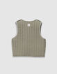 &Auml;rmellose, wendbare Weste in Khaki und Gingham M&auml;dchen-8
