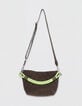 Emmerbag met dubbele handvatten in kaki raffia, gevlochten voor Dames-1
