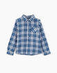 Boys&rsquo; navy check print shirt-2