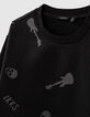 Boys’ black sweatshirt with skull and musical note-2