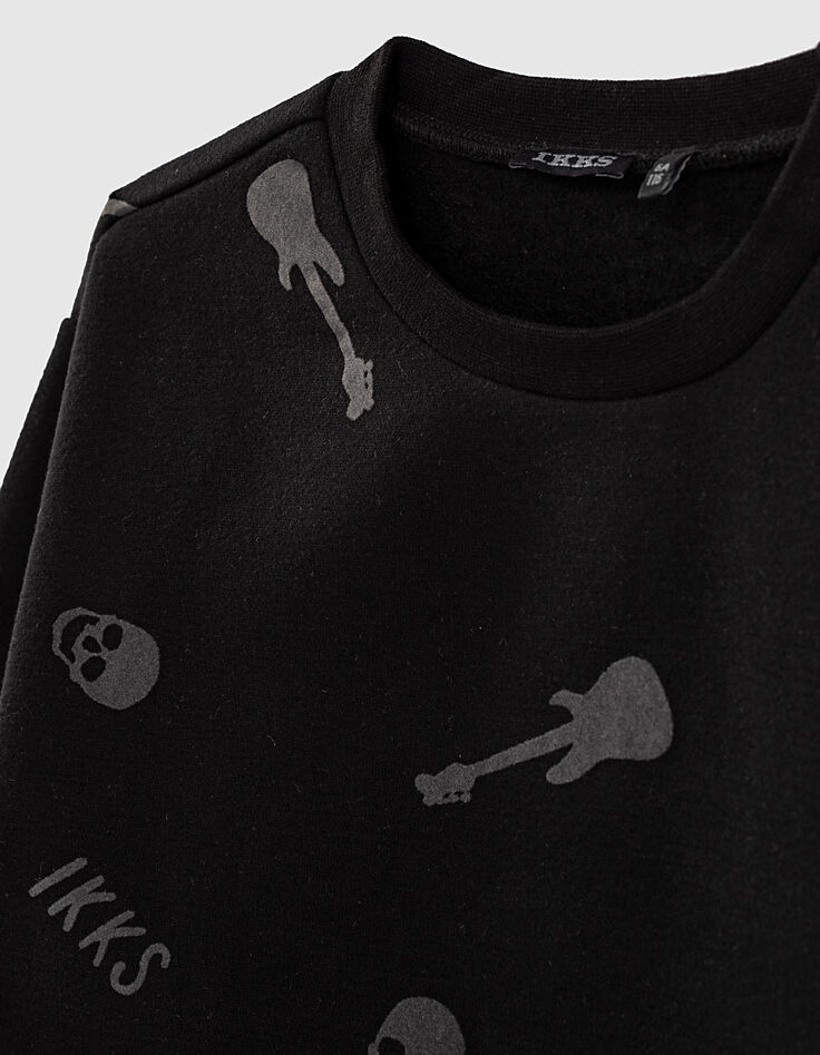 Boys’ black sweatshirt with skull and musical note-2